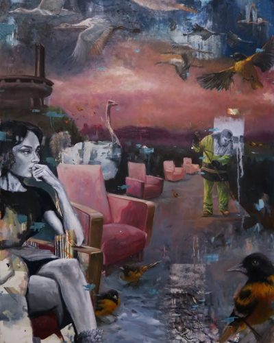 Boris Foscolo - East/West, A JOKE - 2025 - Oil on canvas - 130 x 97 cm