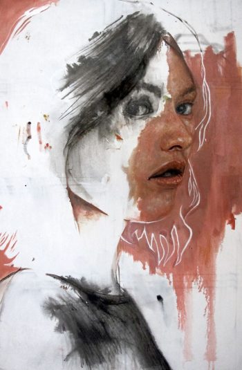 Boris Foscolo - Sans titre - Huile sur toile et fusain -  Oil on canvas and charcoal - 90 x 60 cm