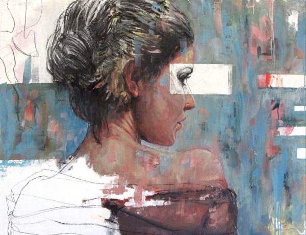 Boris Foscolo - Sans titre - Huile sur toile et fusain - Oil on canvas and charcoal - 130 x 89 cm