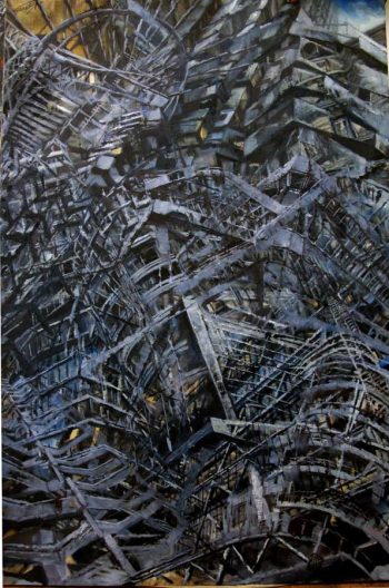 Boris Foscolo - TWISTER PARIS - Huile sur toile - 150 x 100 cm -  Pièce unique.