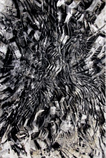 Boris Foscolo - Twister GT - Fusain - Charcoal - 70 x 105 cm -Pièce unique